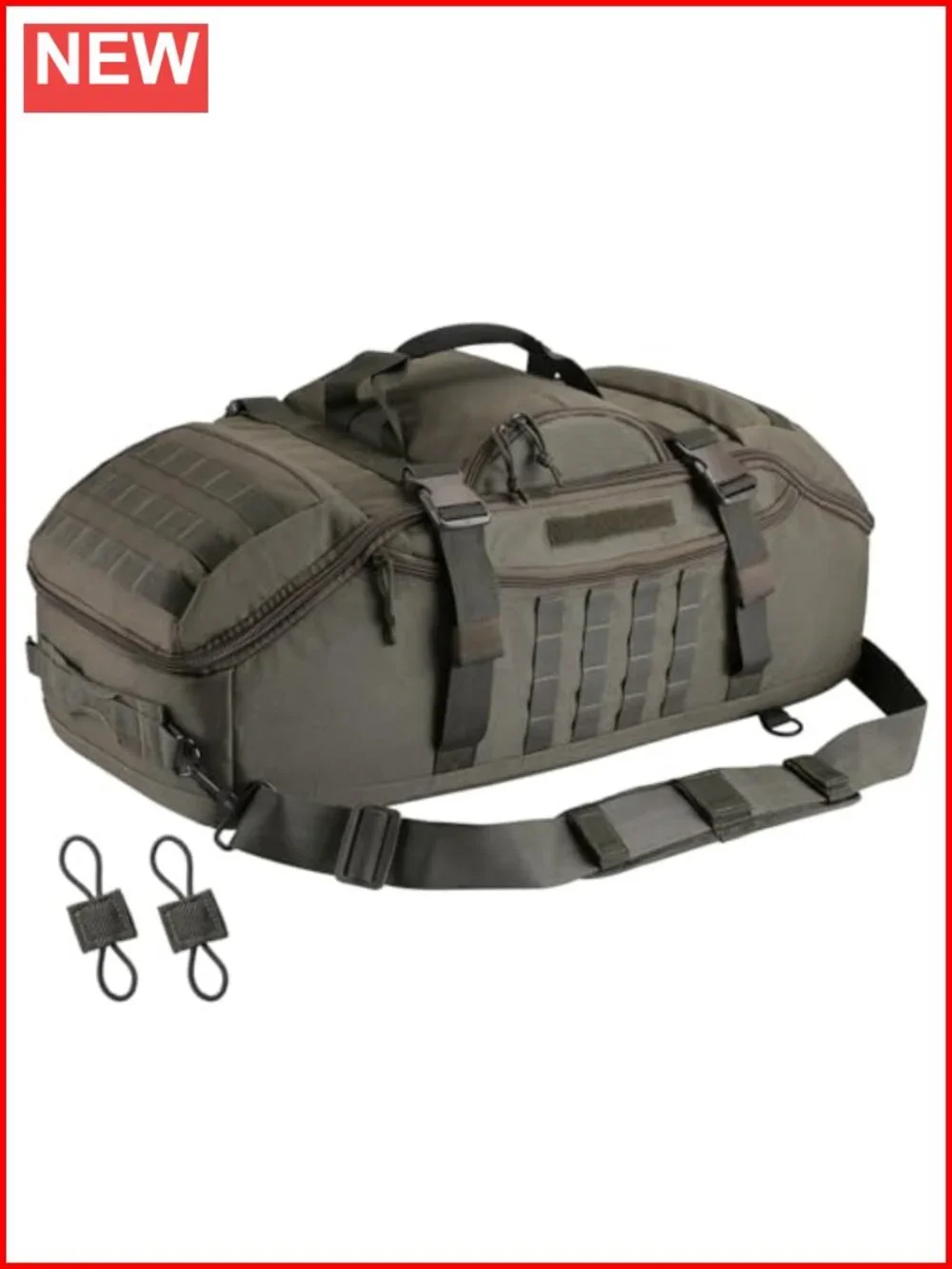 55L Large Tactical Duffle Bag, 3-in-1 MOLLE Pack for Sports Gym Outdoor